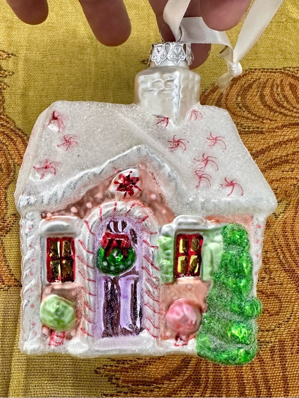 Williams-Sonoma Glass Ornament "Candy House" In Box